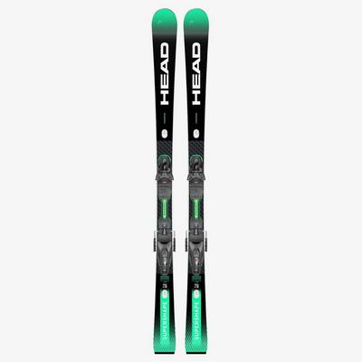 Head Men's Supershape e-Magnum Skis + PRD 12 Binding - Black / Green
