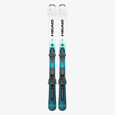 Head Kids' Supershape Team Easy Skis + JRS 7.5 Binding - White / Blue