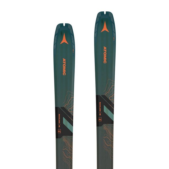 Atomic Men s Backland Backcountry Touring Skis 95mm Climbing Skins Petrol Gray Orange Tiso UK