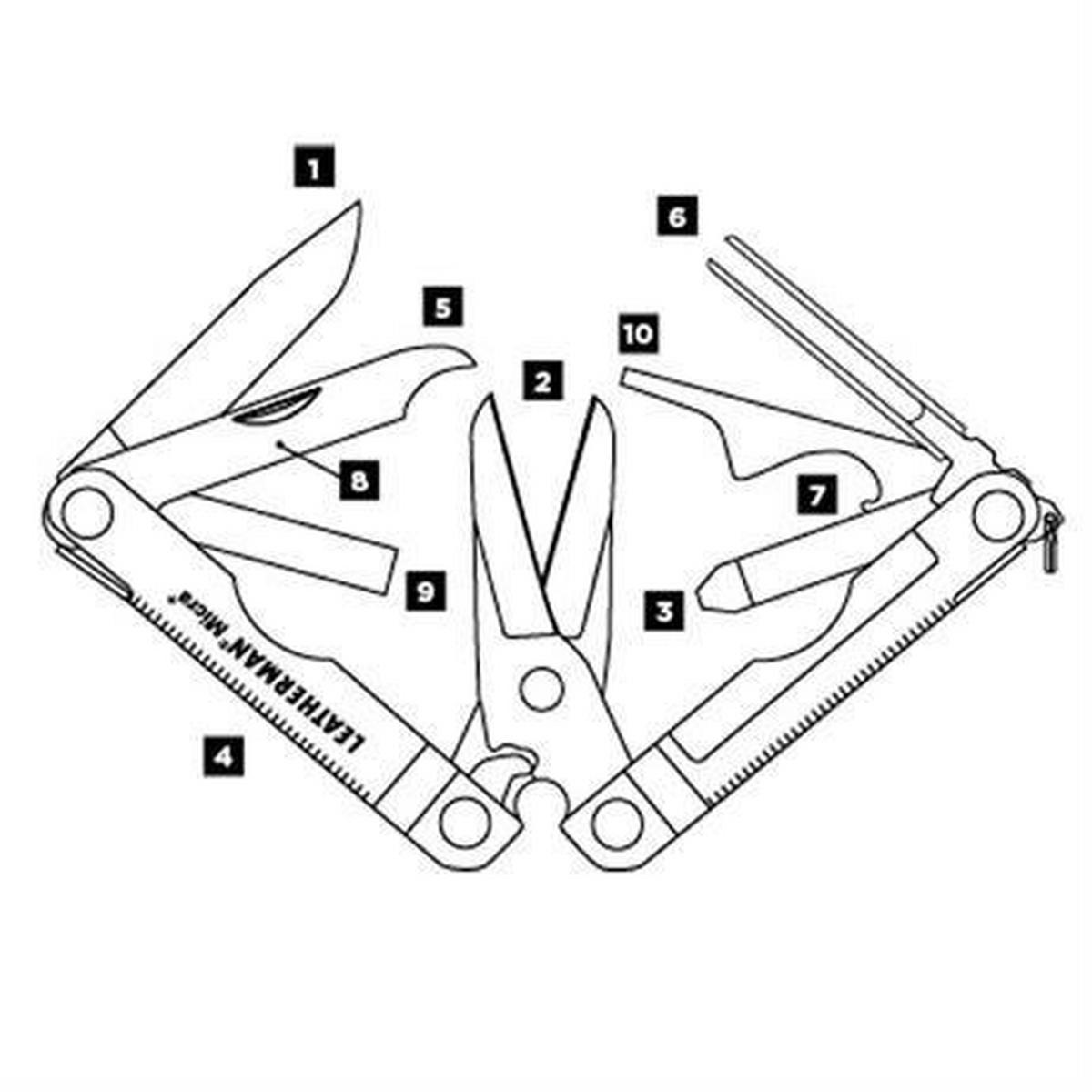 Leatherman Multi-tool Micra Stainless CLAM PACK