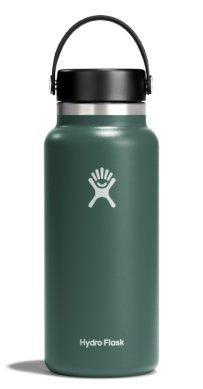 Hydro Flask Unisex Green 32Oz Wide Mouth Water Bottle - Insulated - 24Hrs Cold - 12Hr Heat - Leakproof - Dishwasher Safe - Hiking Stainless Steel Small