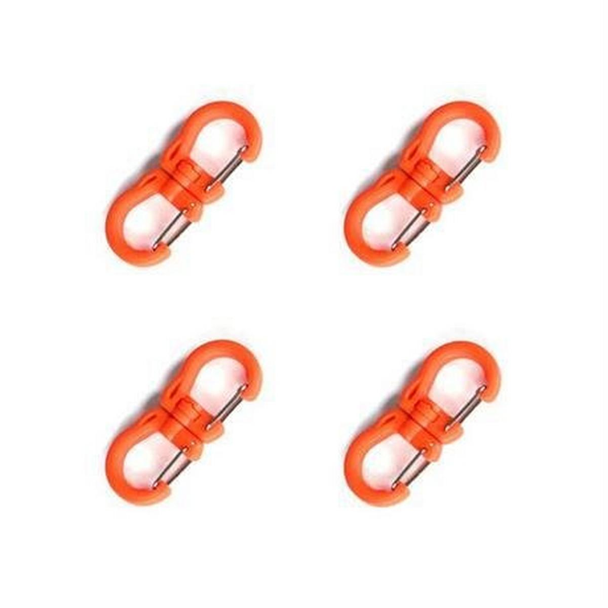 Tyny Tools Swivel Carabiner Clips SMALL Orange (Pack of 4)