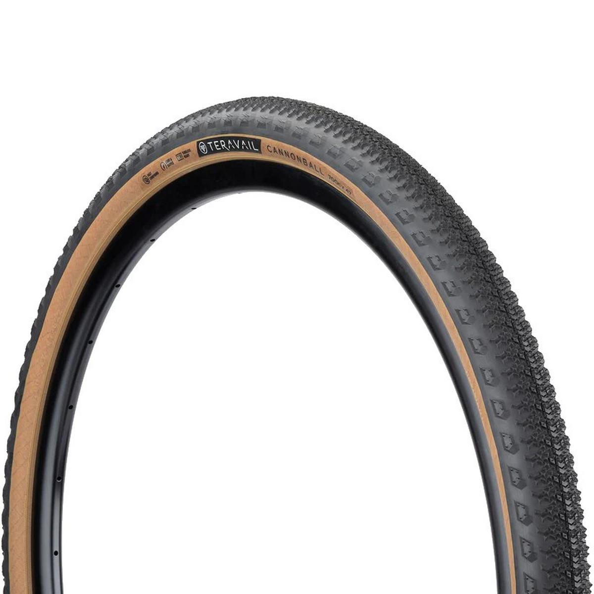 Teravail Cannonball 700x42 Light & Supple Gravel Race Tyre - Black / Tan