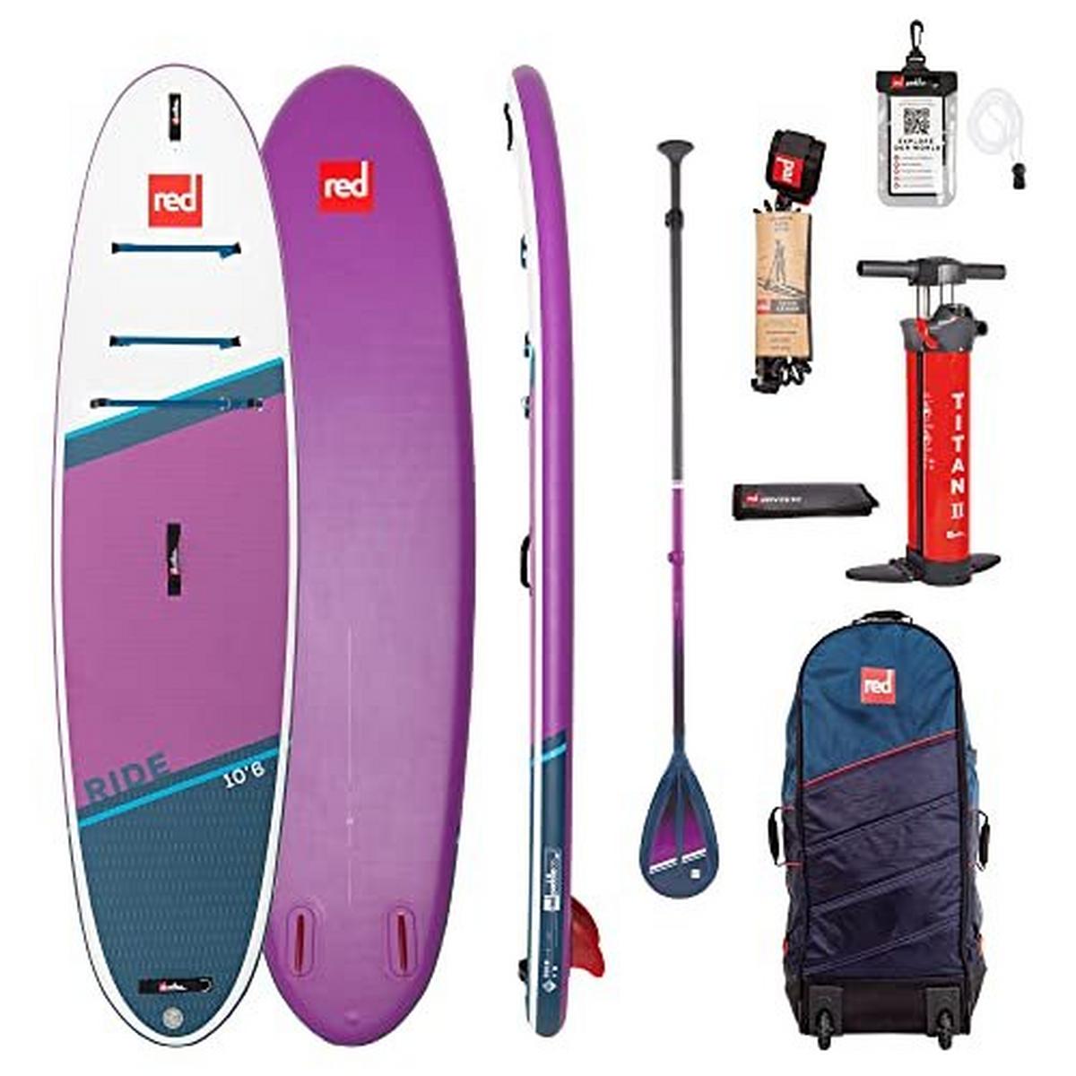 Red Paddle Ride 10ft 6in Inflatable Hybrid Tough SUP Package - Purple