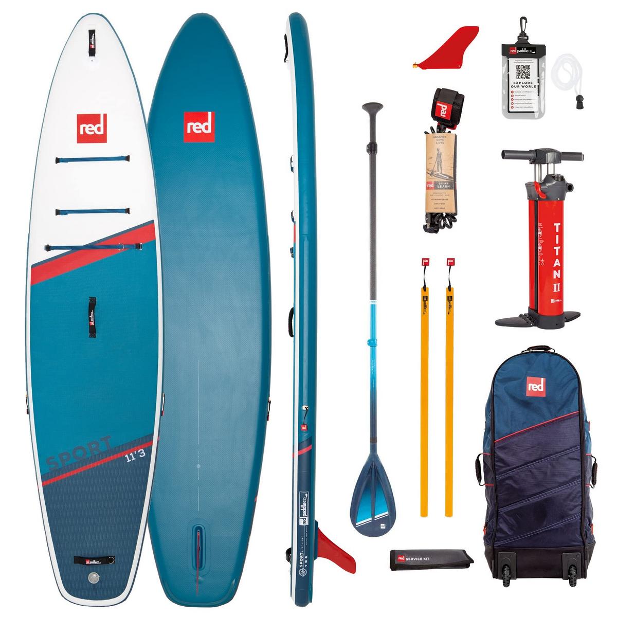 Red Equipment Sport 11ft 3in SUP Pack (Hybrid Tough Paddle) - Blue