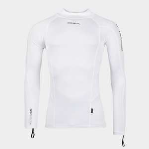 UV Protection Flat Lock Long Sleeve Rash Vest - White