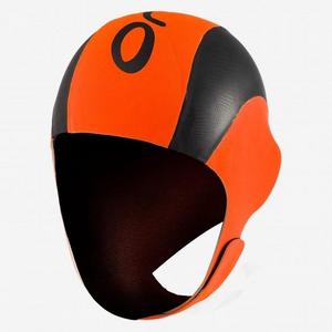  High Vis Neoprene Swim Cap - Orange / Black