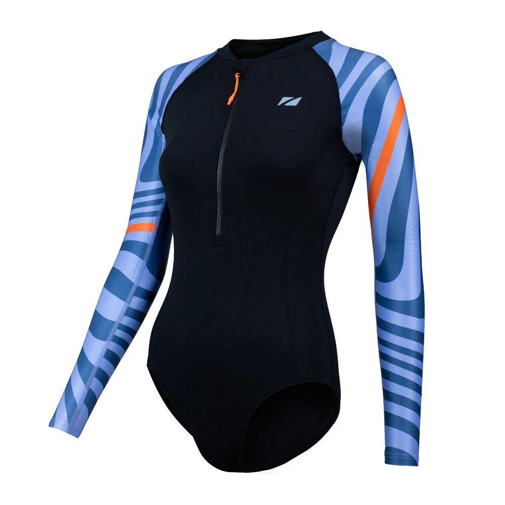 Zone3 Women's Open Water Swim Renew Long Sleeve Swimsuit - Black