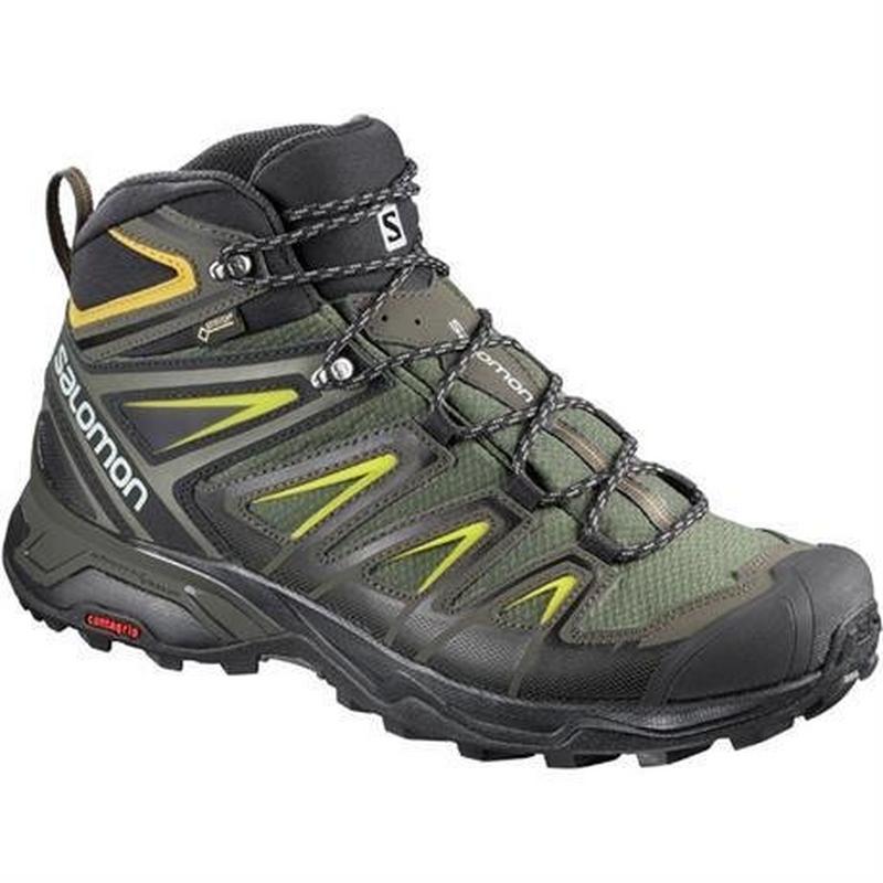 Boots Men's X Ultra 3 Mid GTX Castor Grey/Black/Green Sulphur