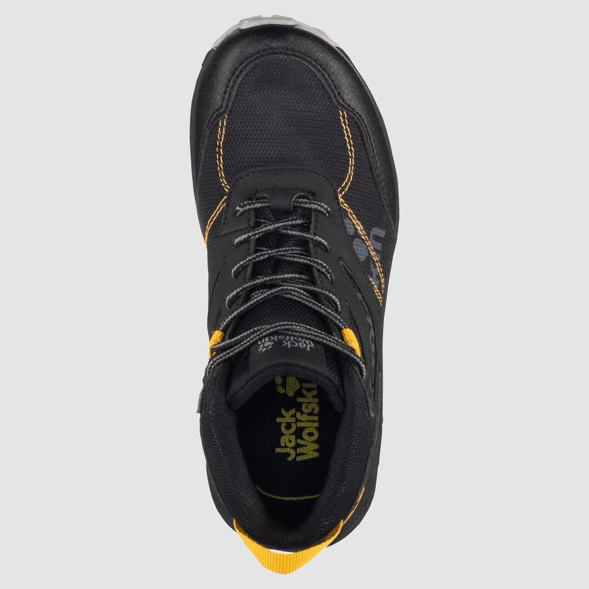 Jack Wolfskin Kids' Woodland Texapore Mid - Black / Burly Yellow XT