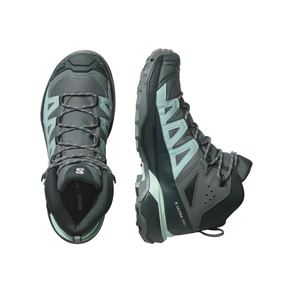 Salomon Women's X Ultra 360 Mid GORE-TEX Hiking Boots - Grey/ Blue