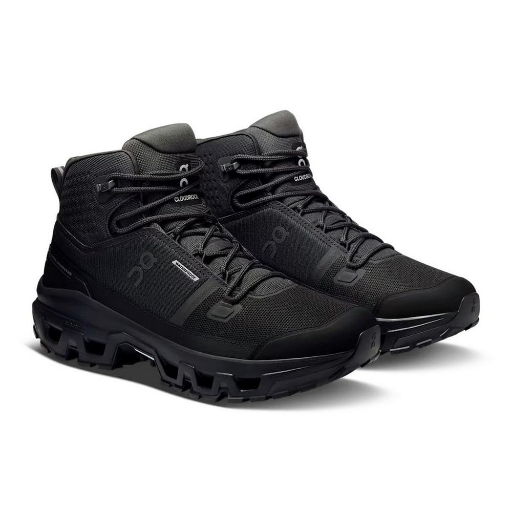 On Men's Cloudrock Mid Waterproof Hiking Boot - Black