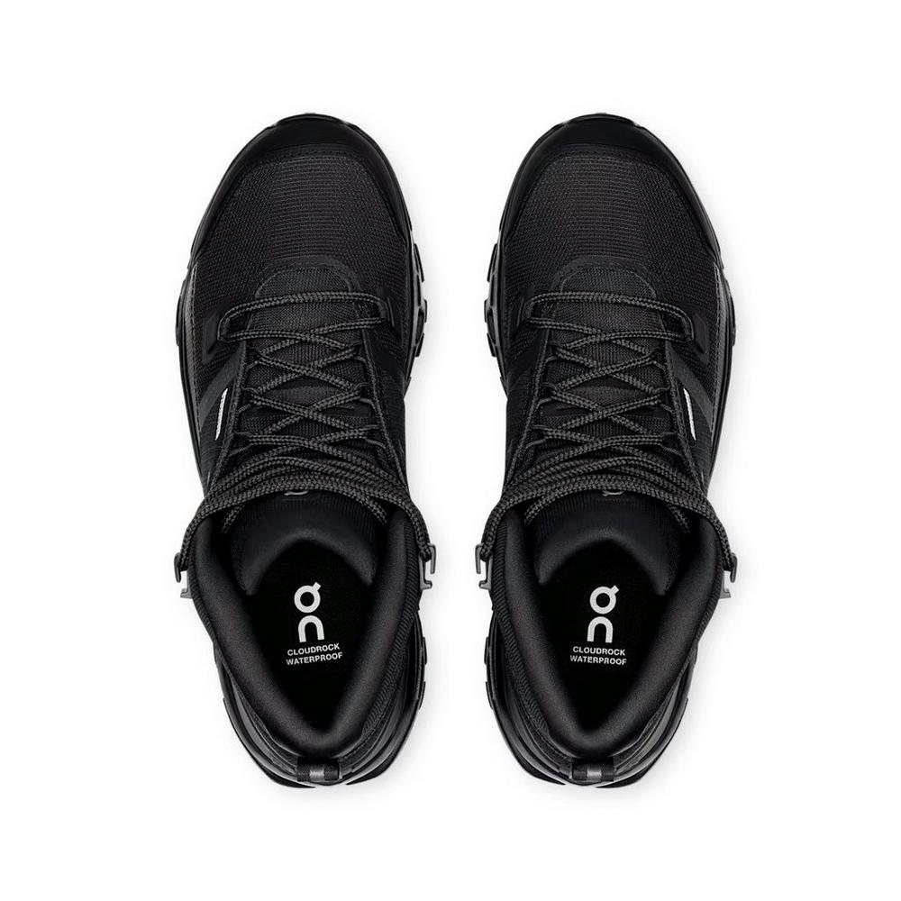 On Women's Cloudrock Mid Waterproof Hiking Boots - Black