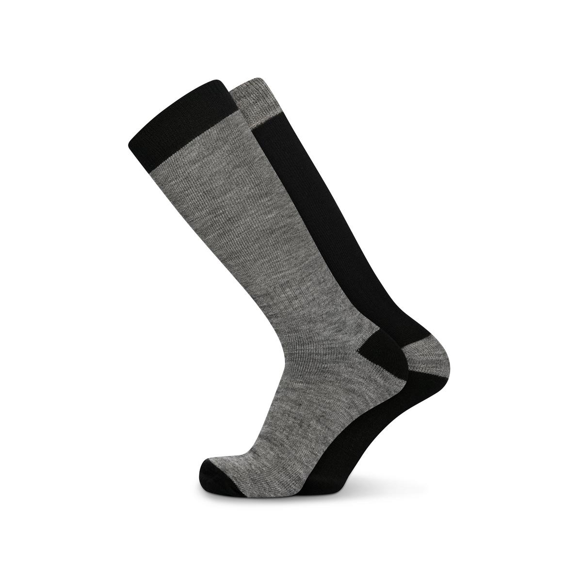 Sundown Men's 2 Pack Ski Socks - Black/Grey