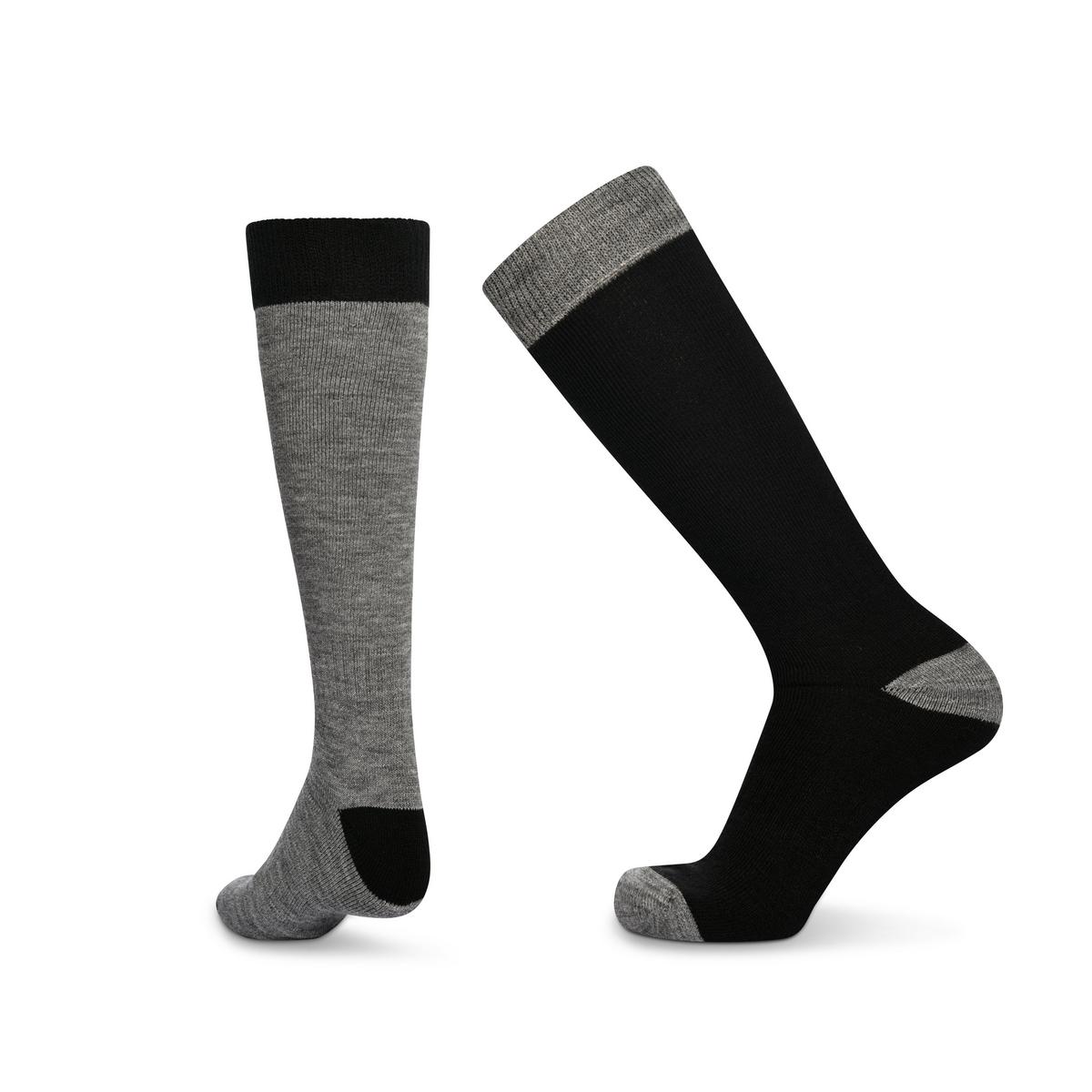 Sundown Men's 2 Pack Ski Socks - Black/Grey
