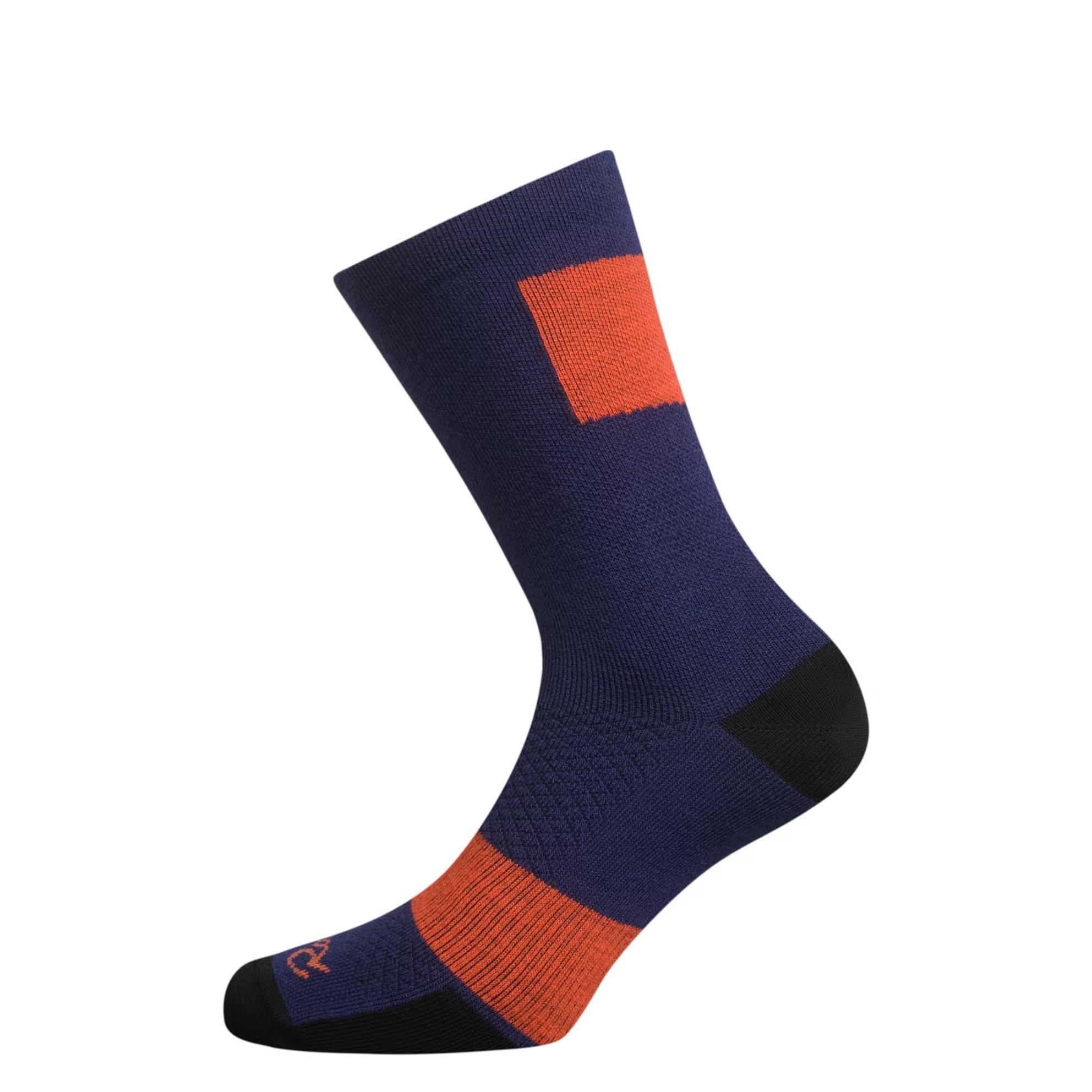 Unisex Rapha Trail Socks - Deep Blue / Orange | MTB Socks | Tiso UK