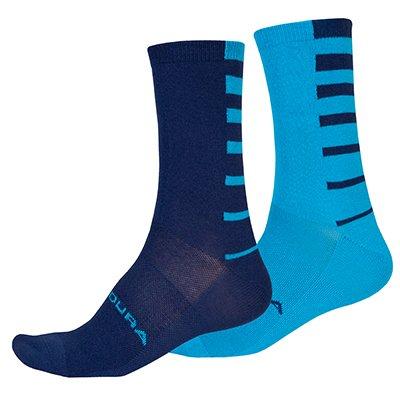 Endura Men's Coolmax® Stripe Socks (Twin Pack) - Electric Blue