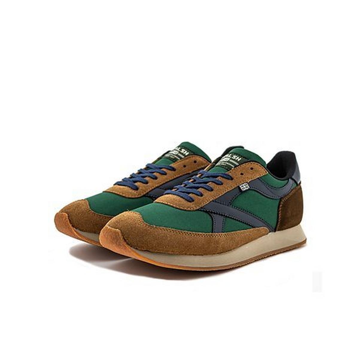 Walsh Men's Whirlwind Trainers - Navy/Brown/Green