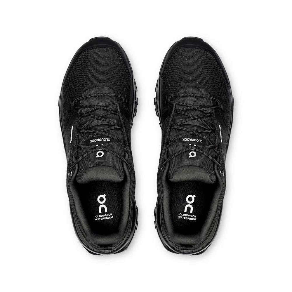On Men's Cloudrock Low Waterproof Hiking Shoes - Black