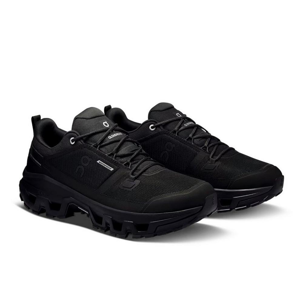 On Men's Cloudrock Low Waterproof Hiking Shoes - Black