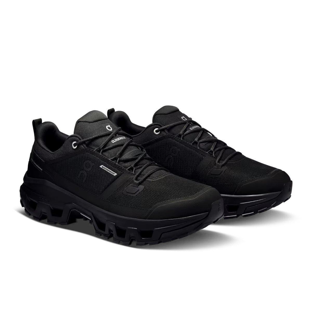 On Men's Cloudrock Low Waterproof Hiking Shoes - Black