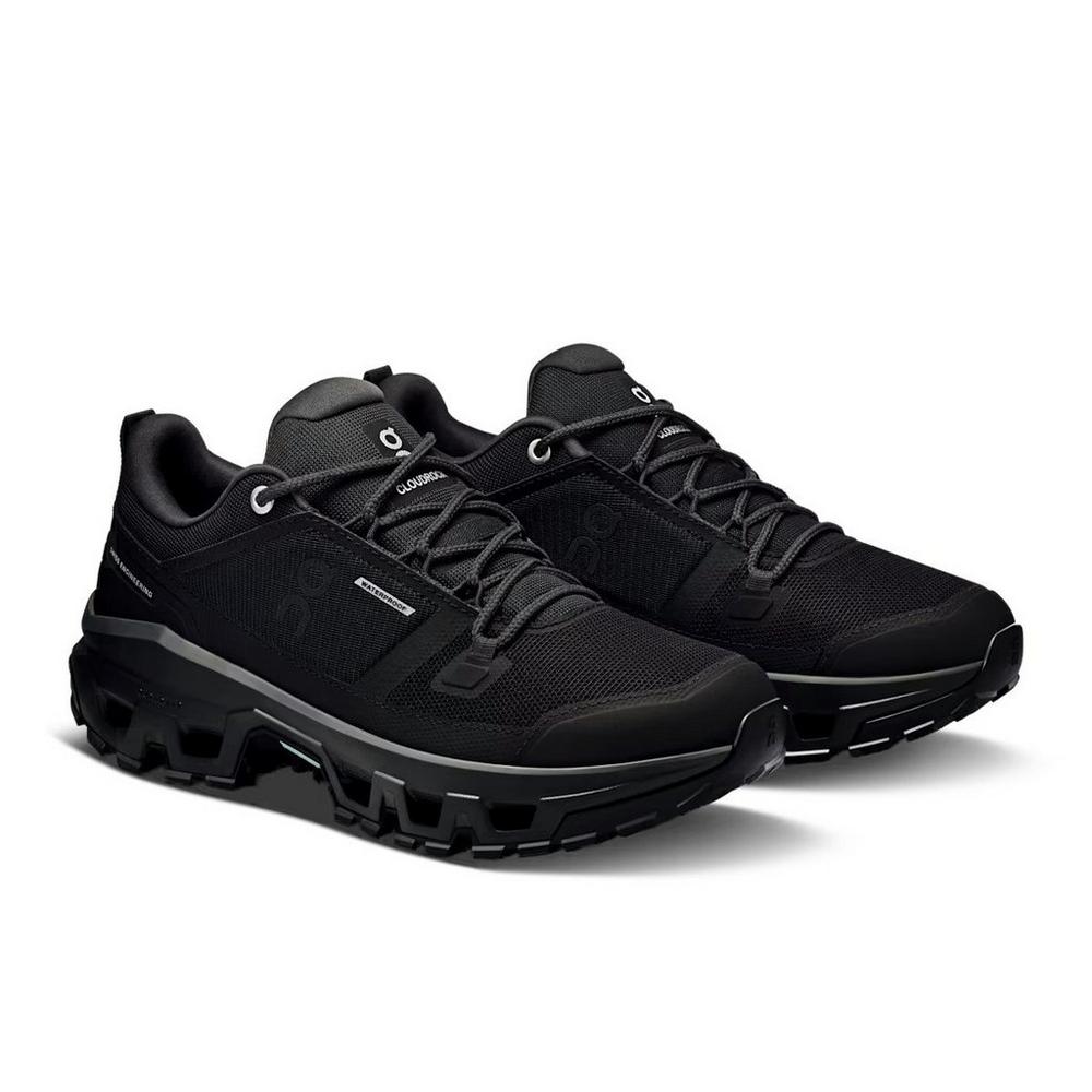On Women's Cloudrock Low Waterproof Hiking Shoes - Black