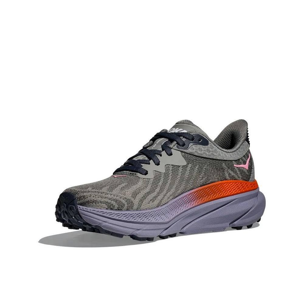 Hoka Women's Challenger 7 Trail Running Shoes - Grey/Purple