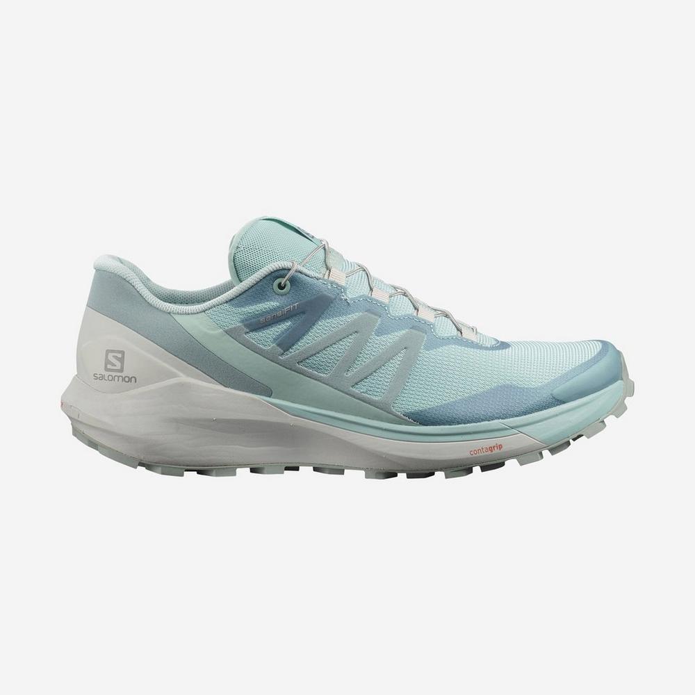 Salomon Women's Sense Ride 4 Trail Running Shoe - Pastel Turquoise/ Lunar Rock/ Slate