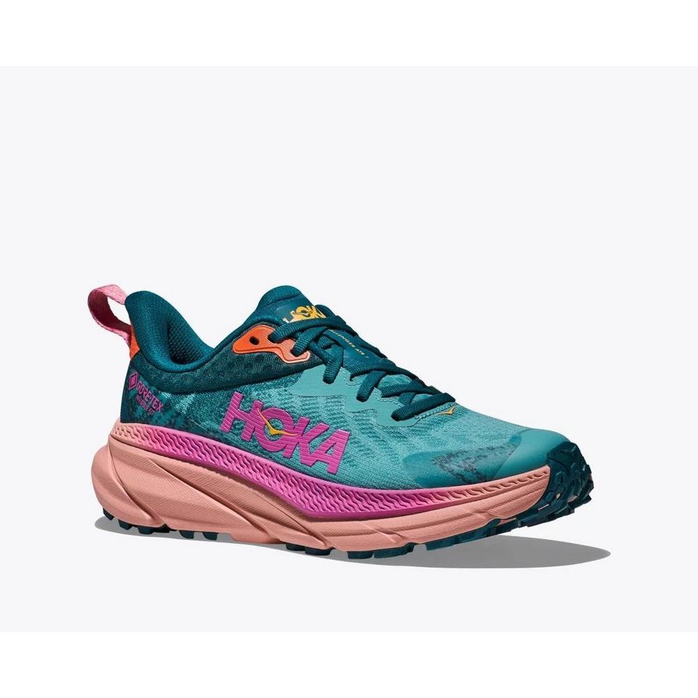 ◆HOKA◆ Women's Challenger ATR 7 Gore-Tex Blue Green 113450 Hoka Challenger ATR 7 GORE-TEX Trail Running Shoes Women's