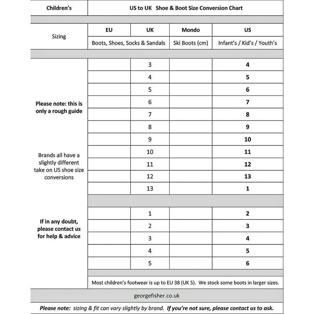 Keen sandals clearance size chart