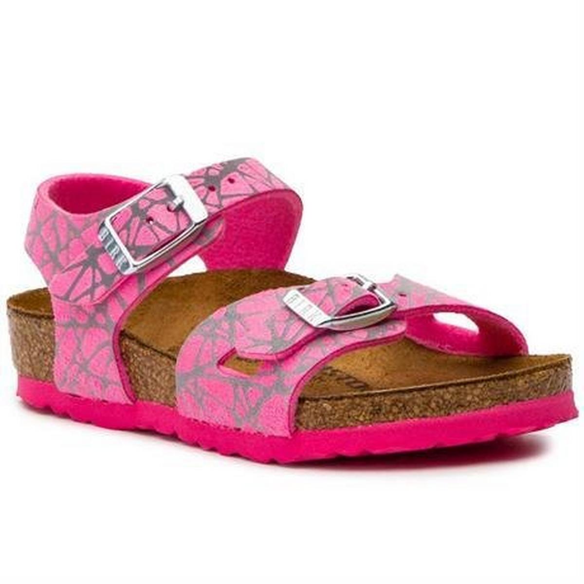 Kids Birkenstock Rio Pink Reflective Sandal Open Toe Sandals George Fisher Keswick