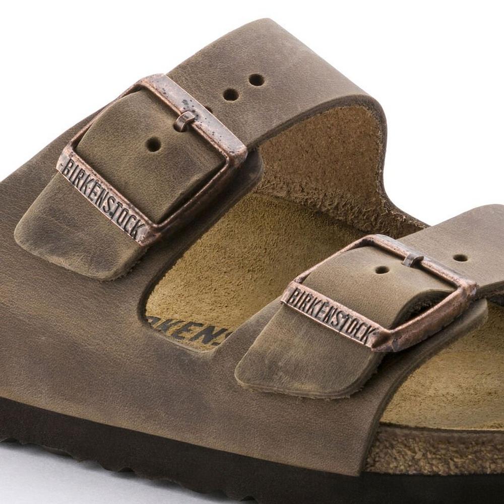 Birkenstock Arizona Slim Fit Oiled Leather Tobacco Brown Sandal Open Toe Sandals George Fisher Keswick