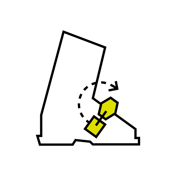 tech icon flipped bottom buckle