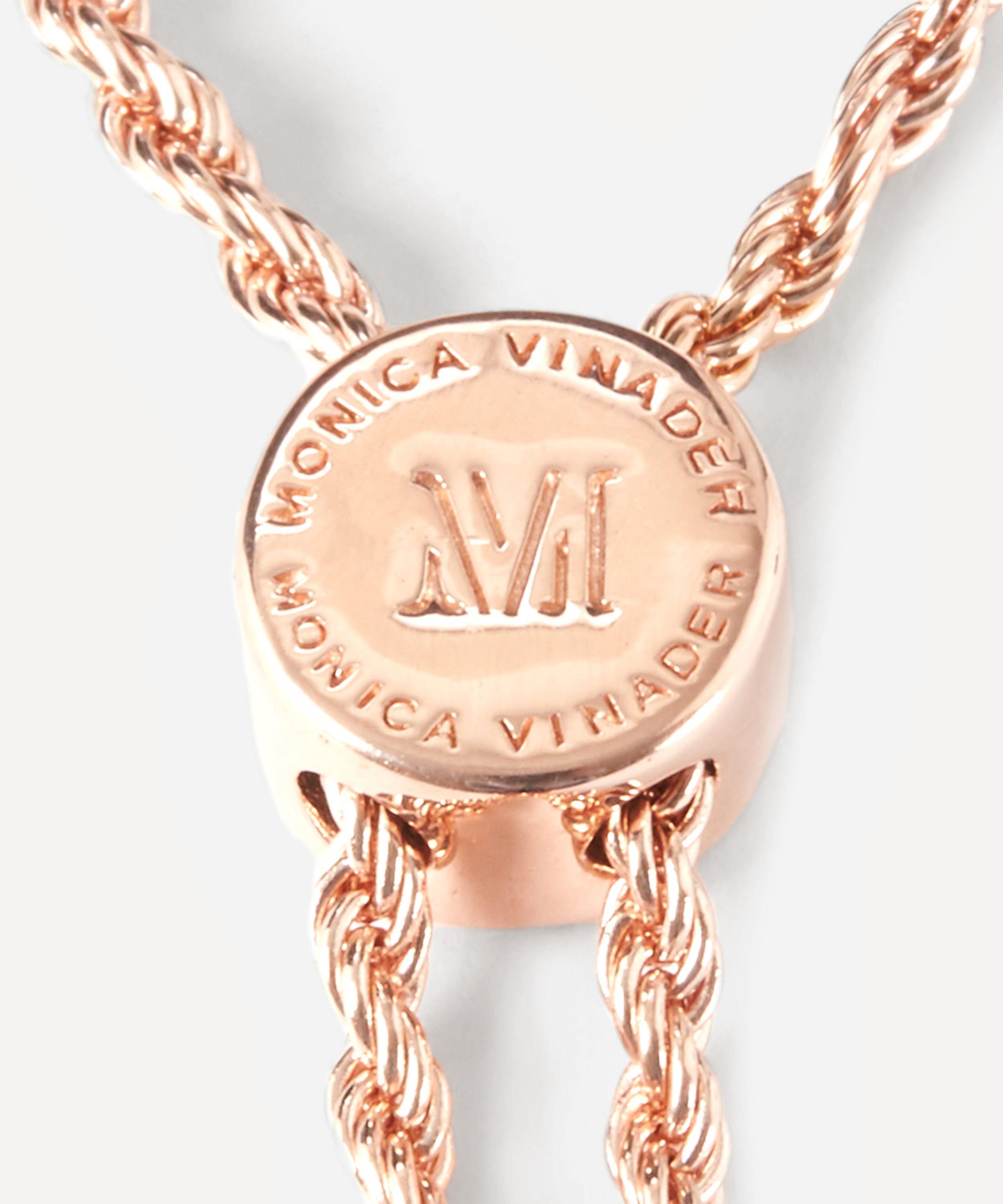 Monica Vinader Rose Gold Plated Vermeil Silver Linear Diamond Chain Friendship Bracelet In Rose Gold