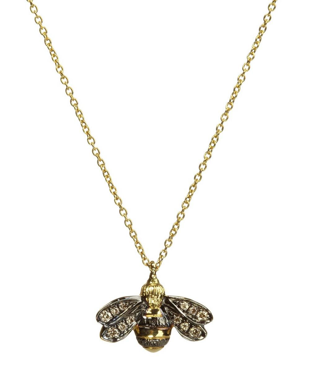 ANNOUSHKA 18CT GOLD LOVE DIAMONDS BEE NECKLACE,000505935