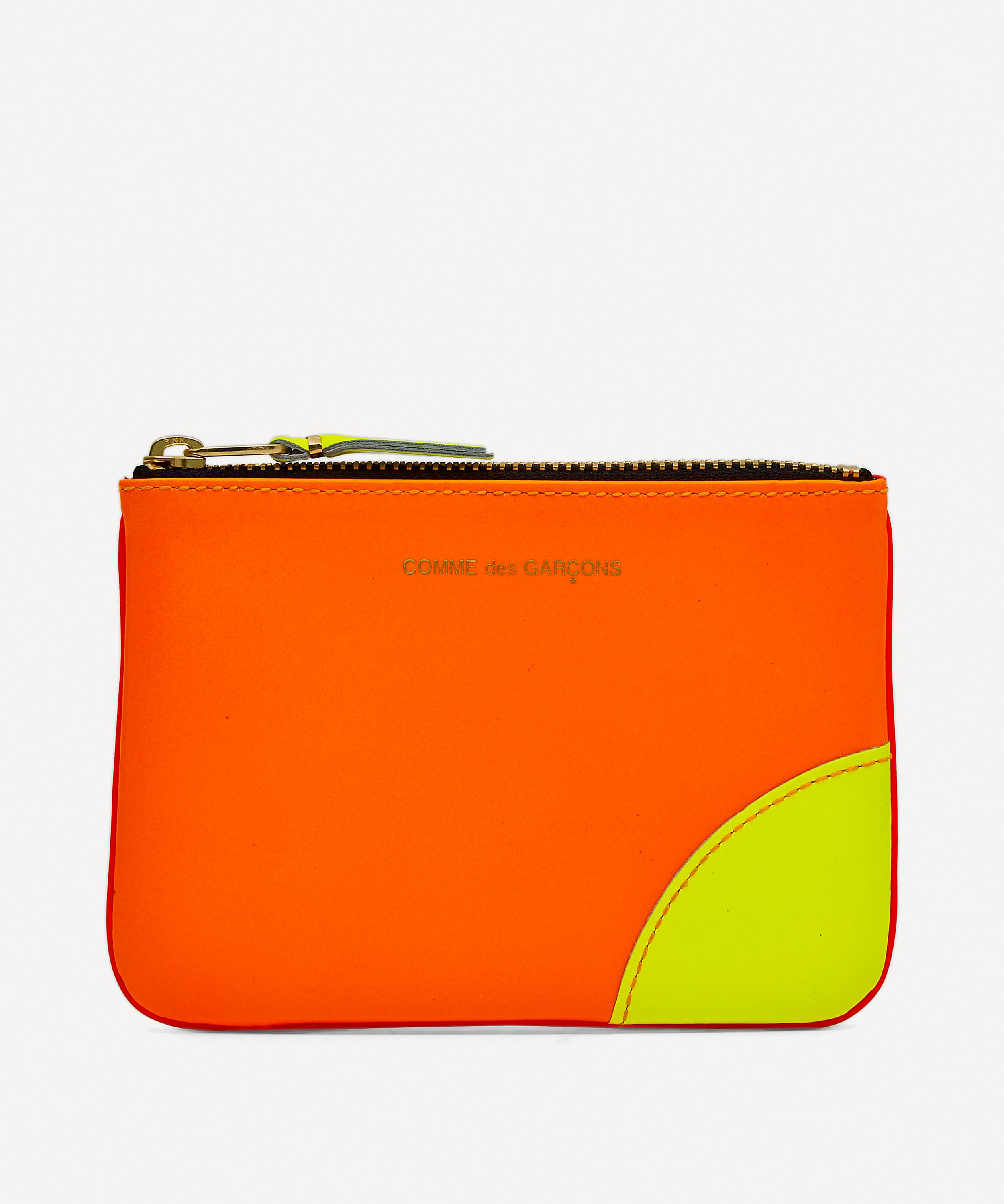 Comme Des Gars Fluro Small Zip Pouch In Pink