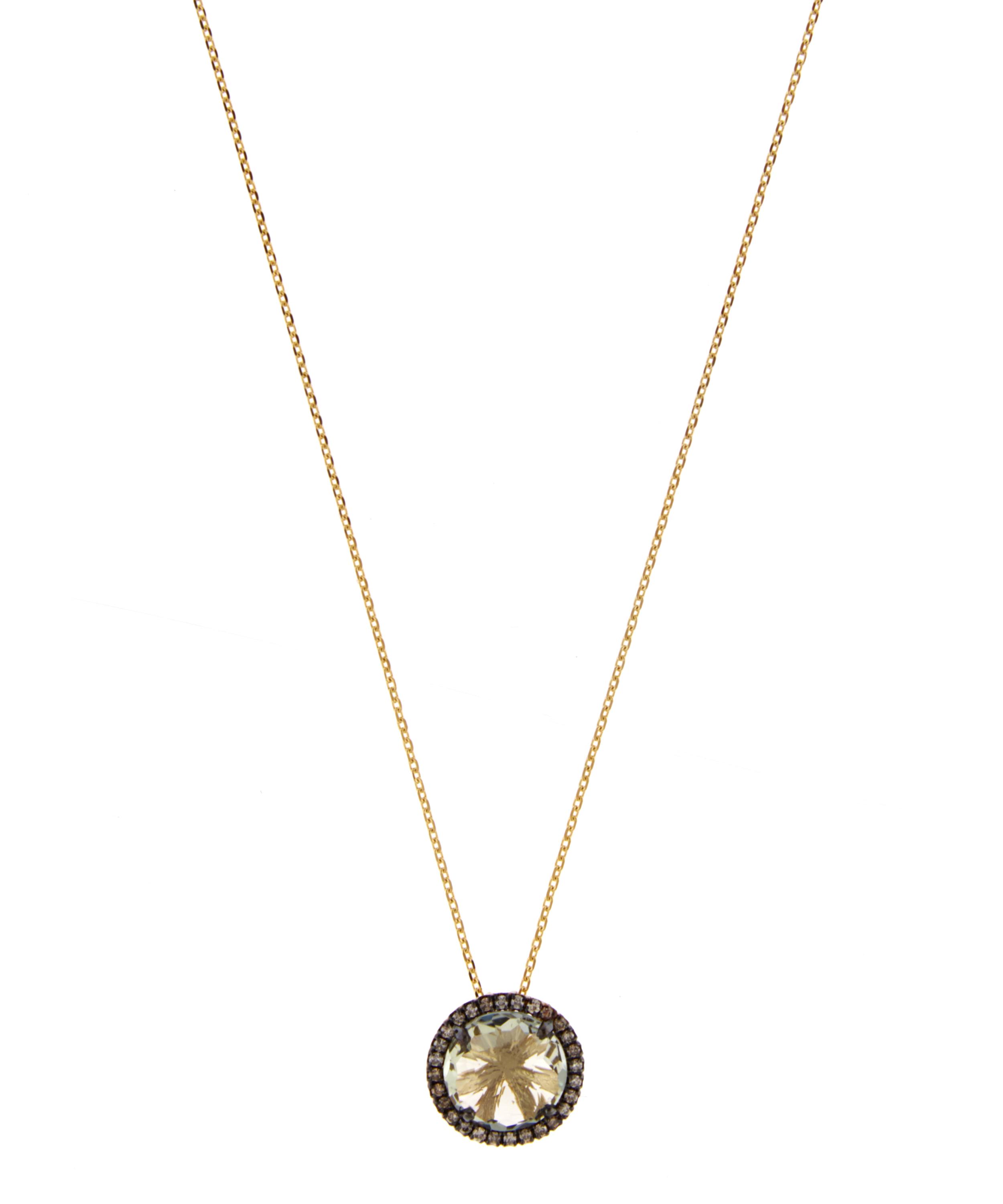 Gold Green Army Round Necklace | Liberty London