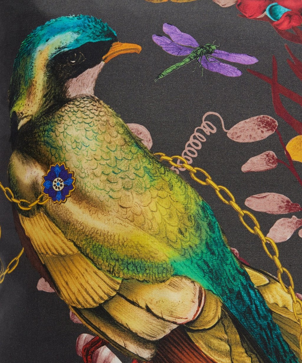 Birds in Chains Silk Cushion | Liberty London
