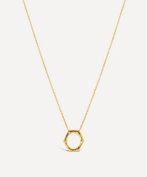 Gold Plated Vermeil Silver Bamboo Round Slide Pendant Necklace