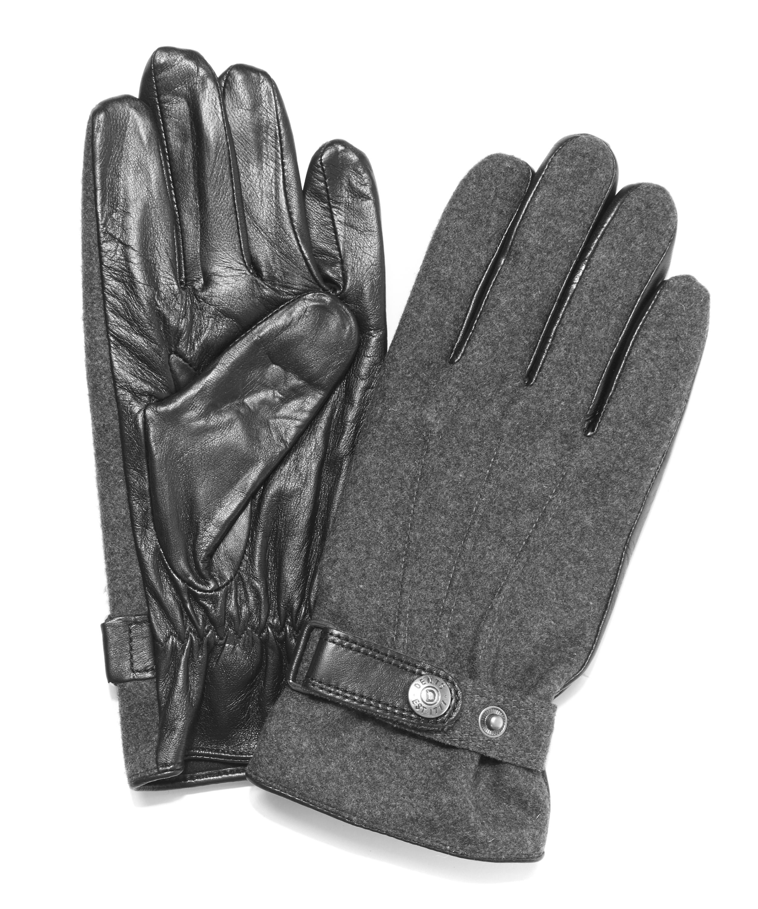 Shop Dents Mens Guildford Fleece-lined Flannel Back Leather Gloves In Charcoal
