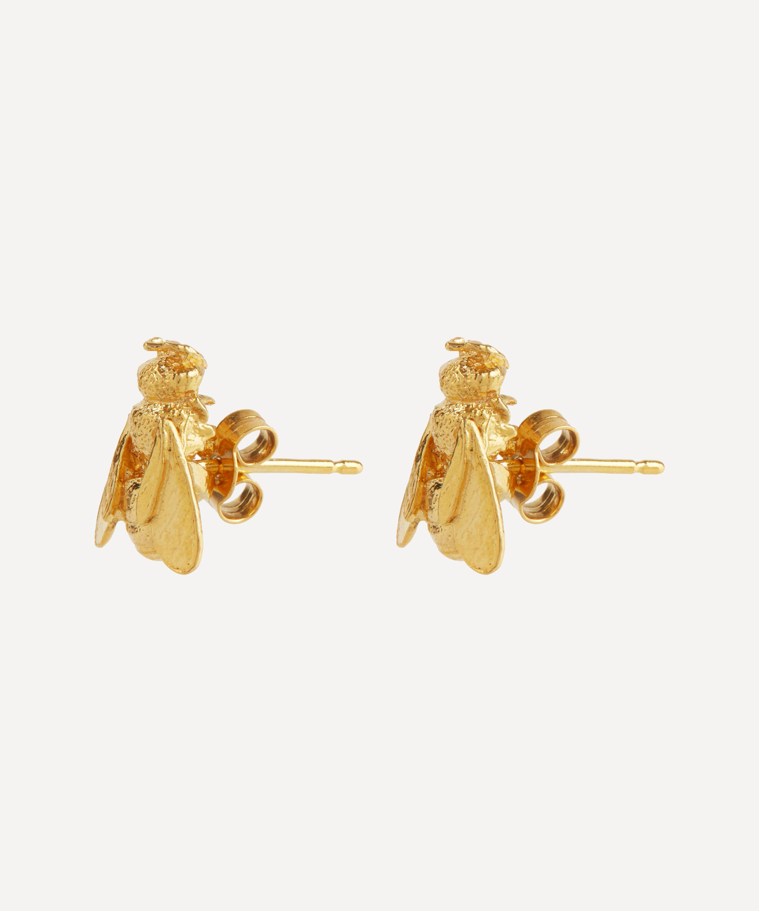 GoldPlated Honey Bee Stud Earrings Liberty London