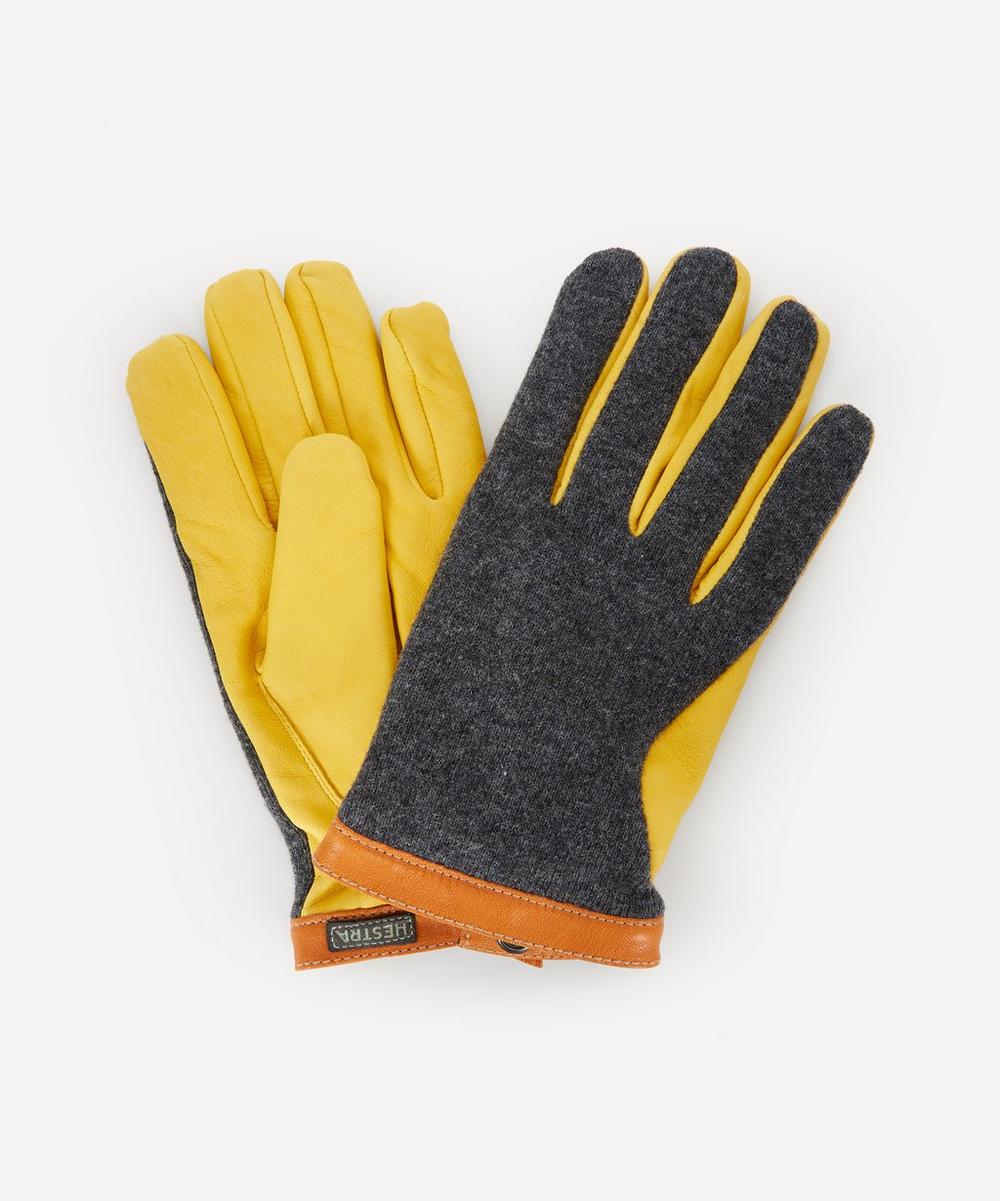 Hestra Gloves Tricot Deerskin Wool Gloves In Yellow