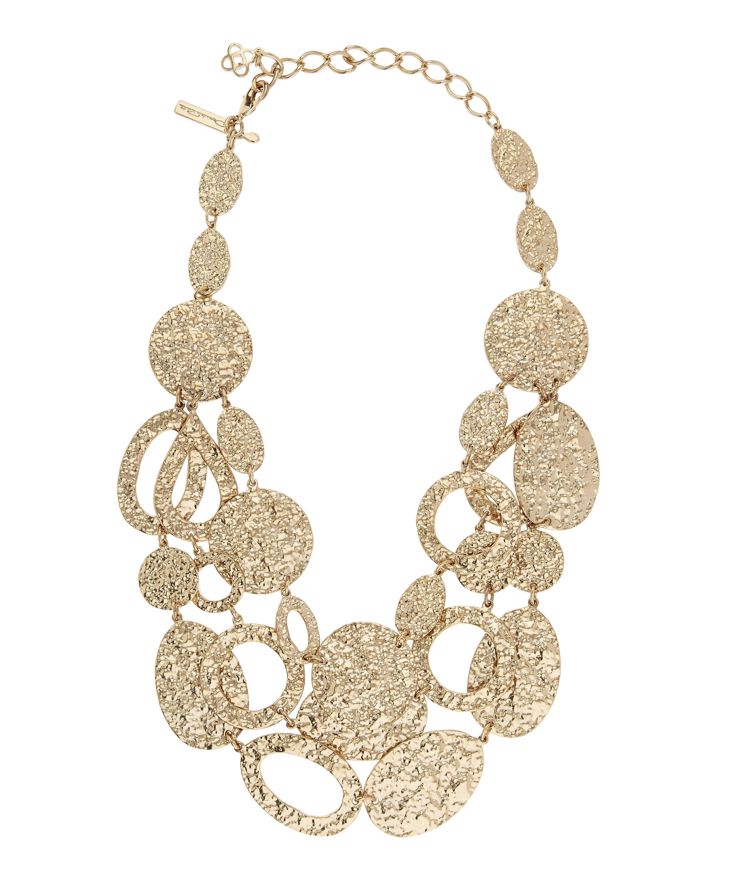 Gold-Plated Hammered Disc Necklace | Liberty London
