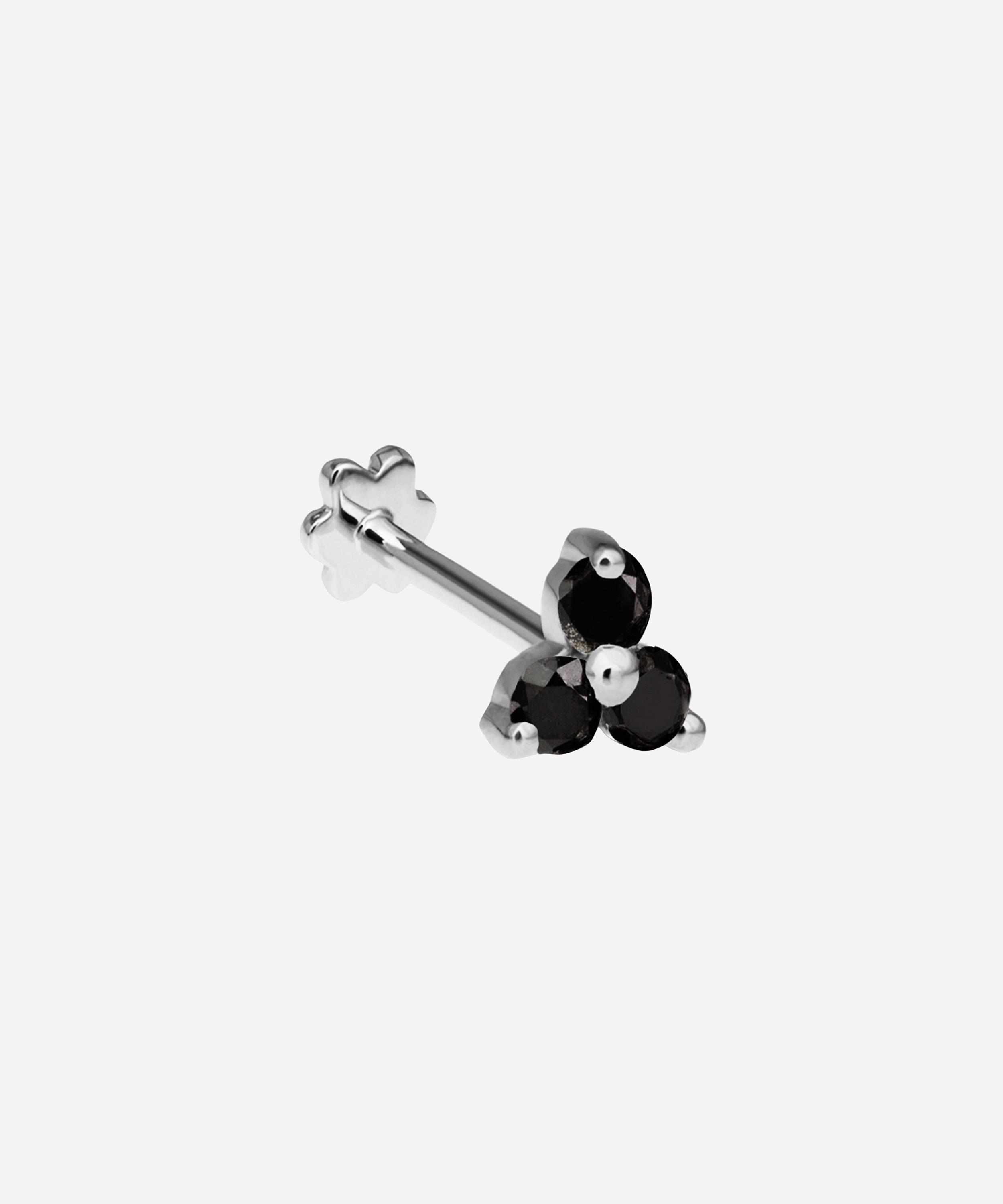 Maria Tash Diamond Trinity Threaded Stud Earring In White, Gold
