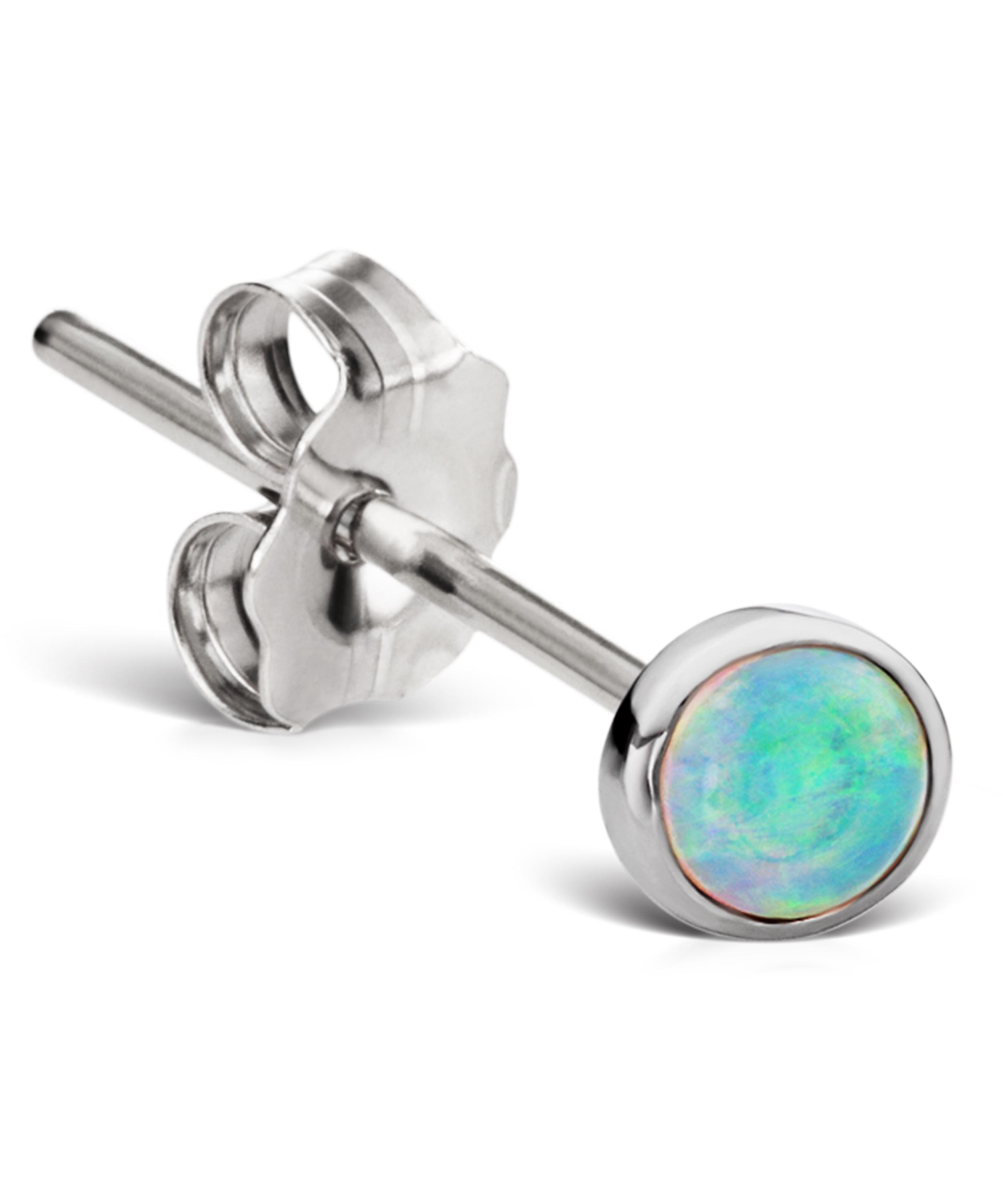 Maria Tash 14ct 3mm Opal Threaded Stud Earring