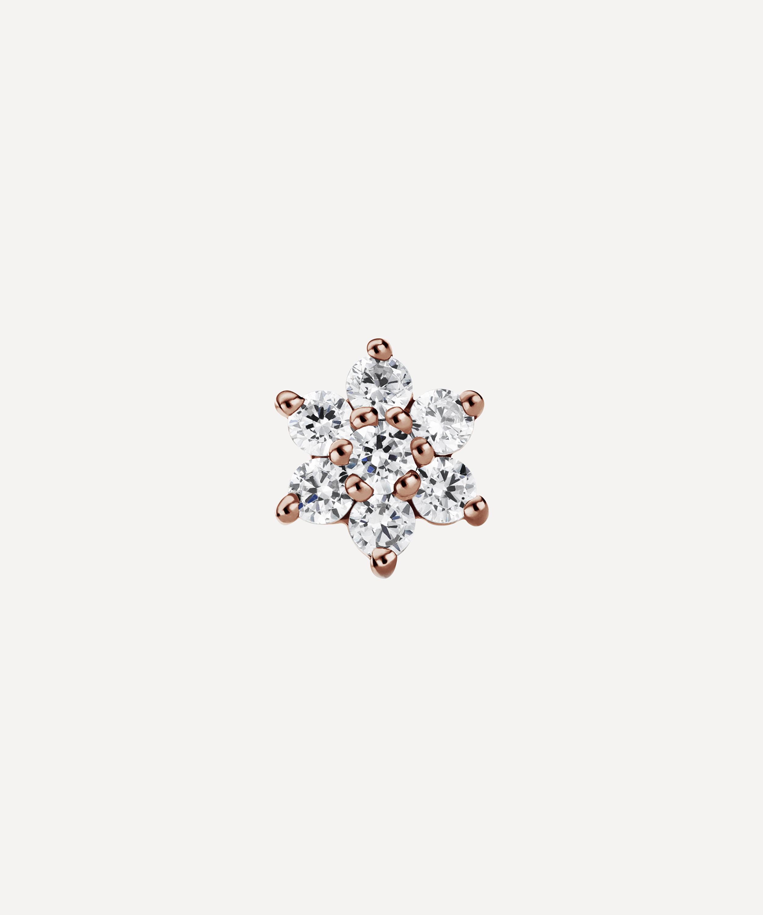 MARIA TASH MARIA TASH 14CT 5.5MM CUBIC ZIRCONIA FLOWER THREADED STUD EARRING 000535376