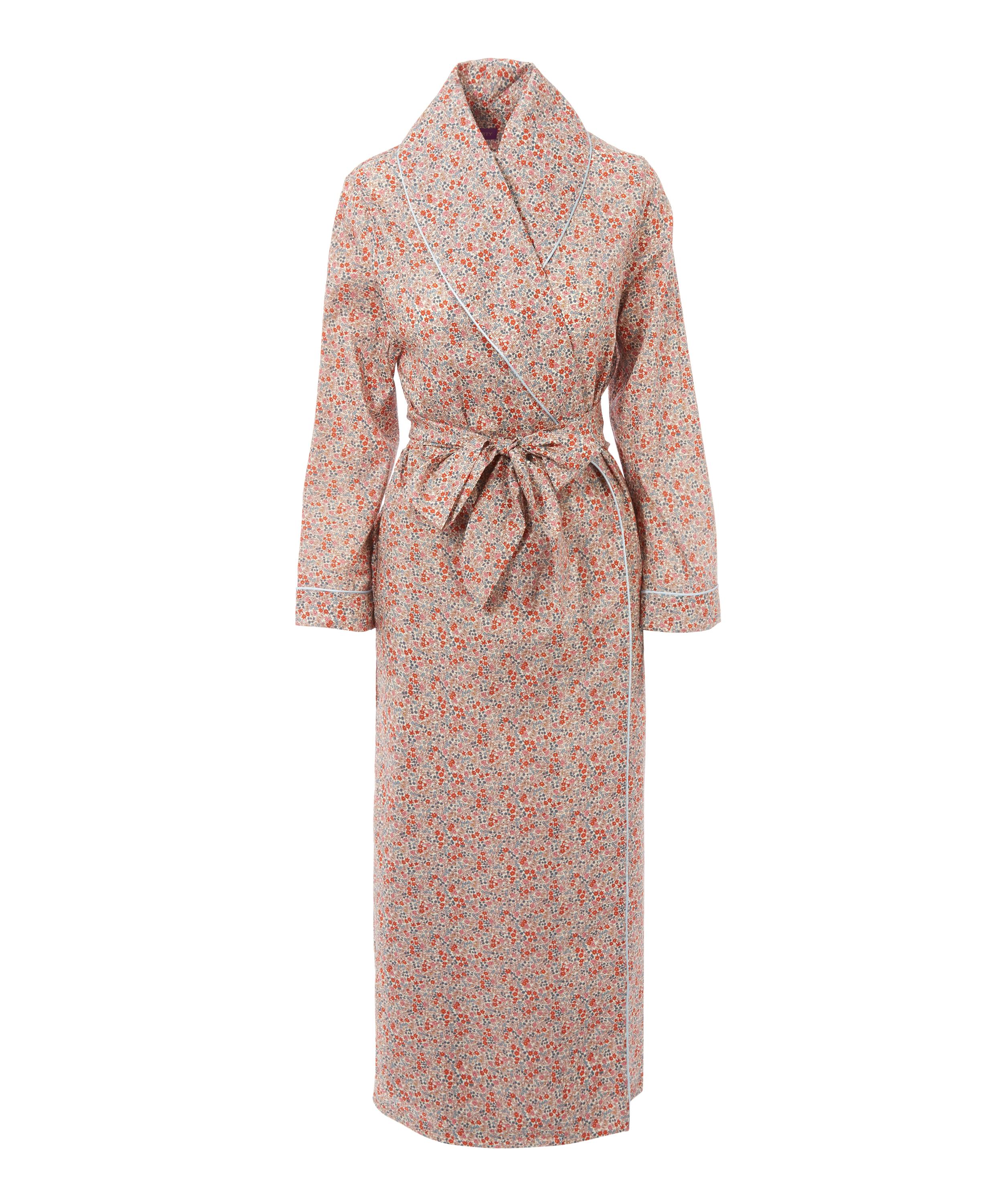 Emilias Flowers Long Cotton Robe | Liberty London