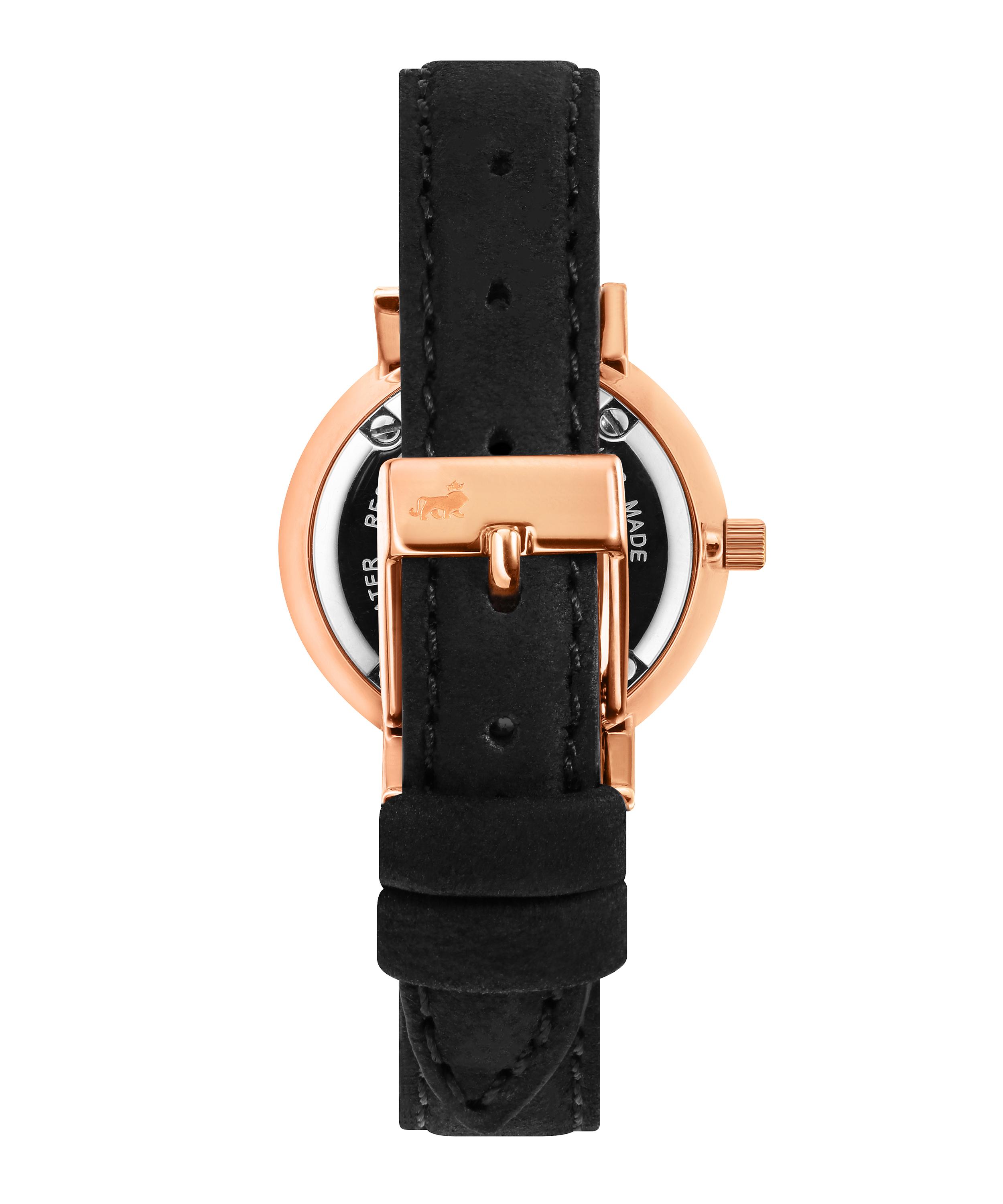 Lugano 26mm Rose Gold-Black Watch | Liberty London