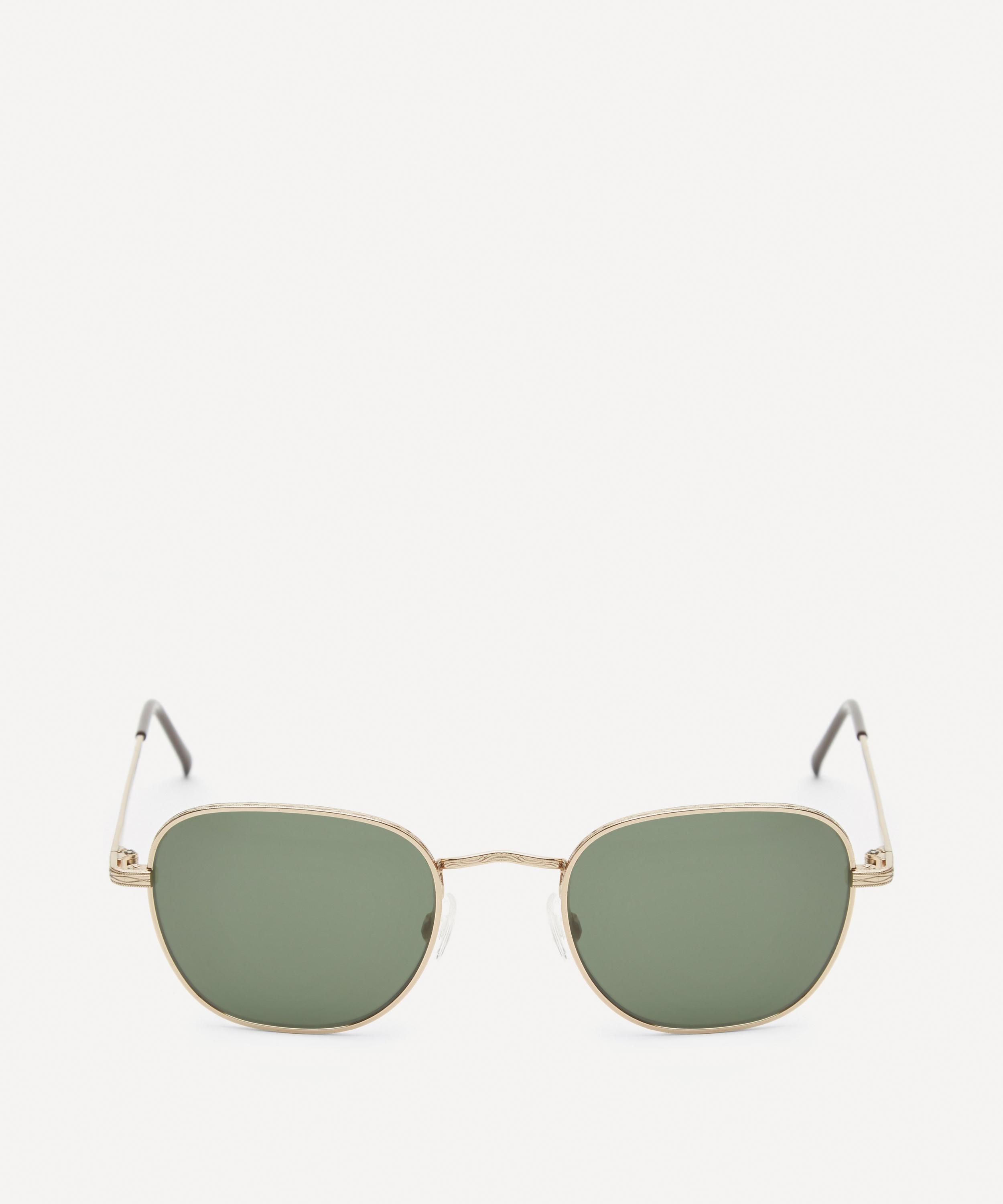 MOSCOT KIBITS SQUARE GOLD-TONE METAL SUNGLASSES