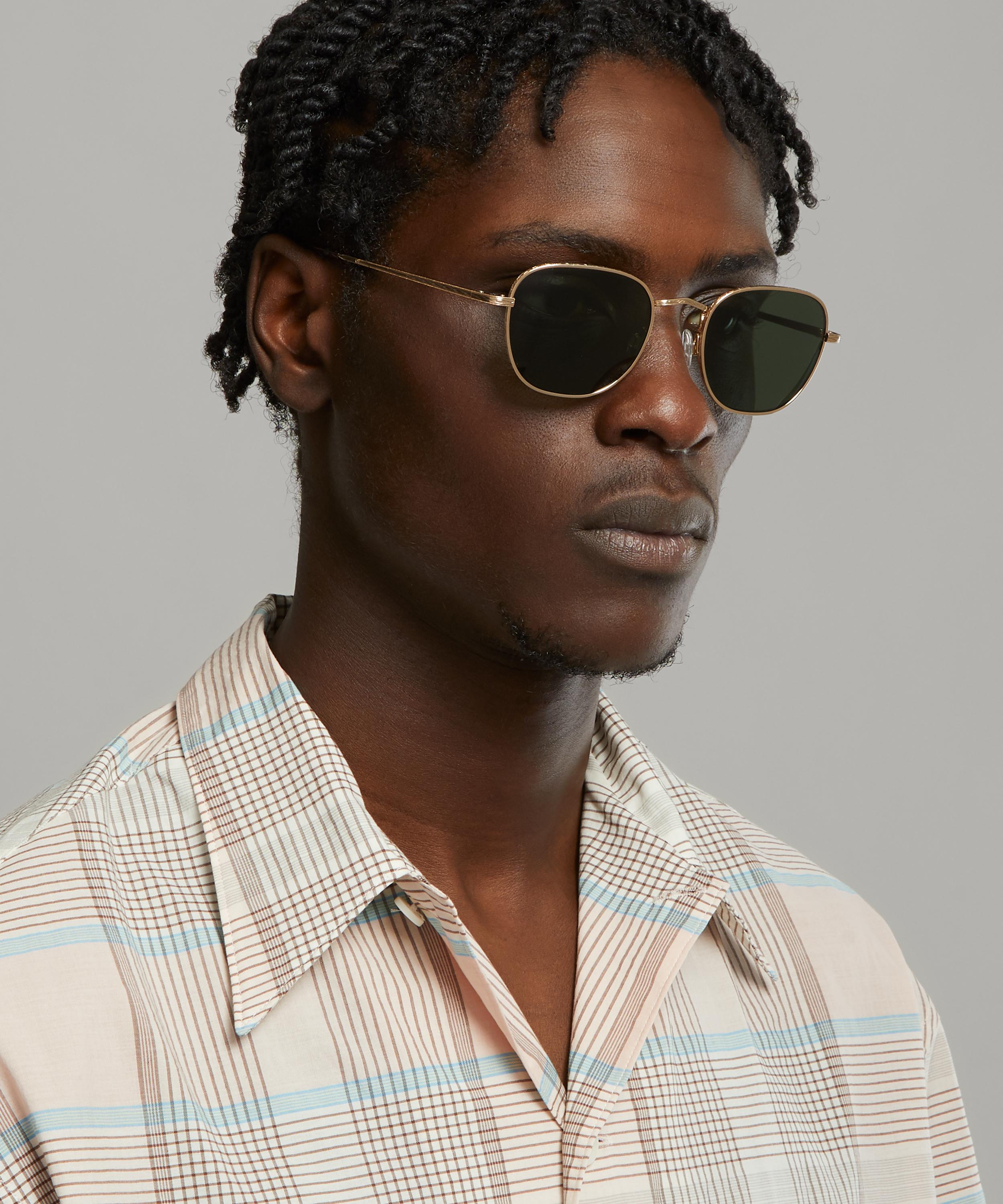 MOSCOT KIBITS SQUARE GOLD-TONE METAL SUNGLASSES